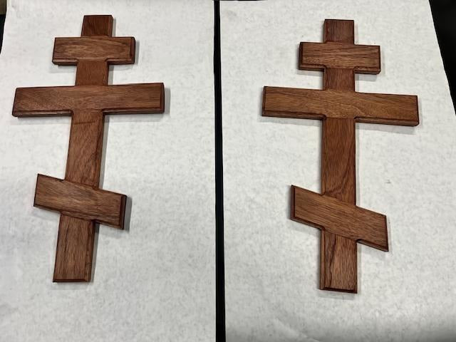 Handcrafted 24" Mahogany Byzantine Cross – Sacred Symbol of Faith and Tradition