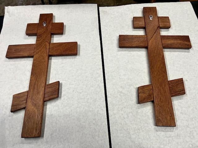 Handcrafted 24" Mahogany Byzantine Cross – Sacred Symbol of Faith and Tradition