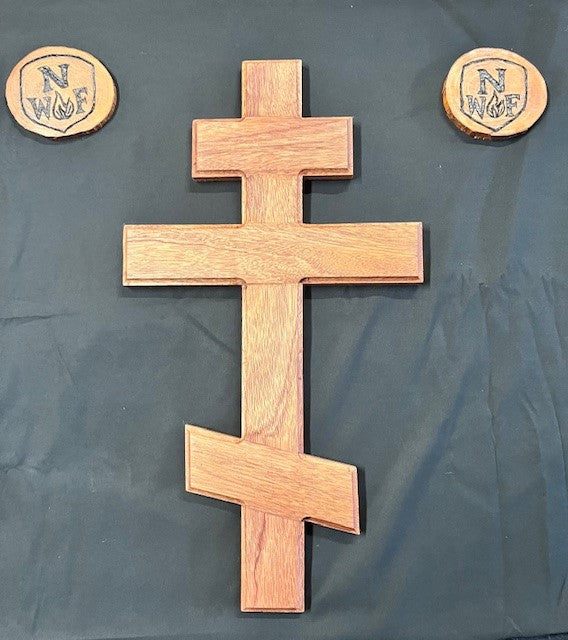 Handcrafted 24" Mahogany Byzantine Cross – Sacred Symbol of Faith and Tradition