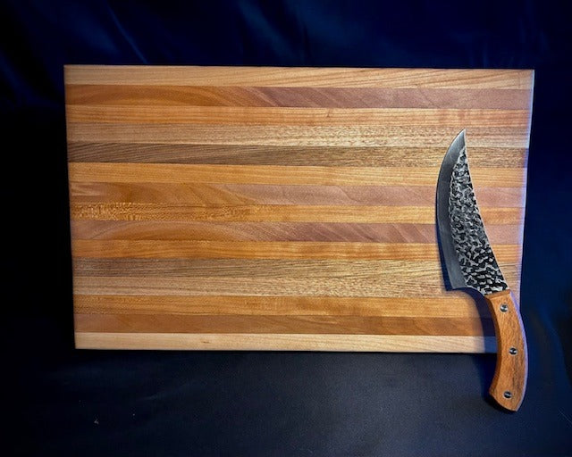 Artisan Striped Cherry Cutting Board – Natural Elegance