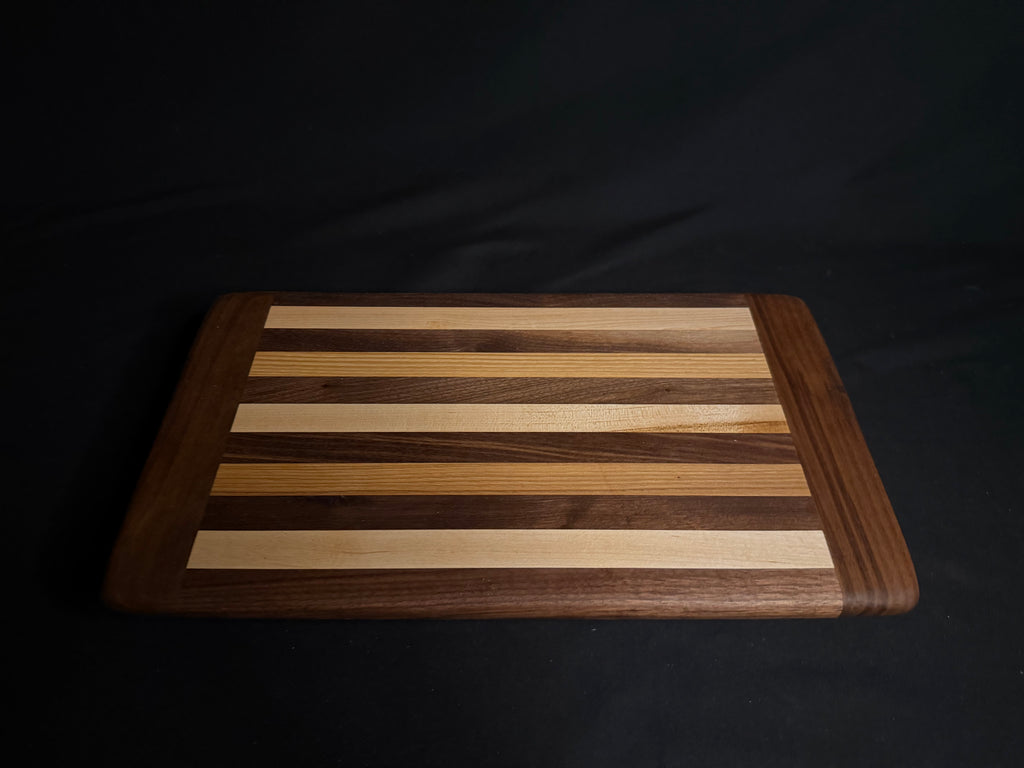 Striped Hardwood Cutting Board – Walnut & Maple