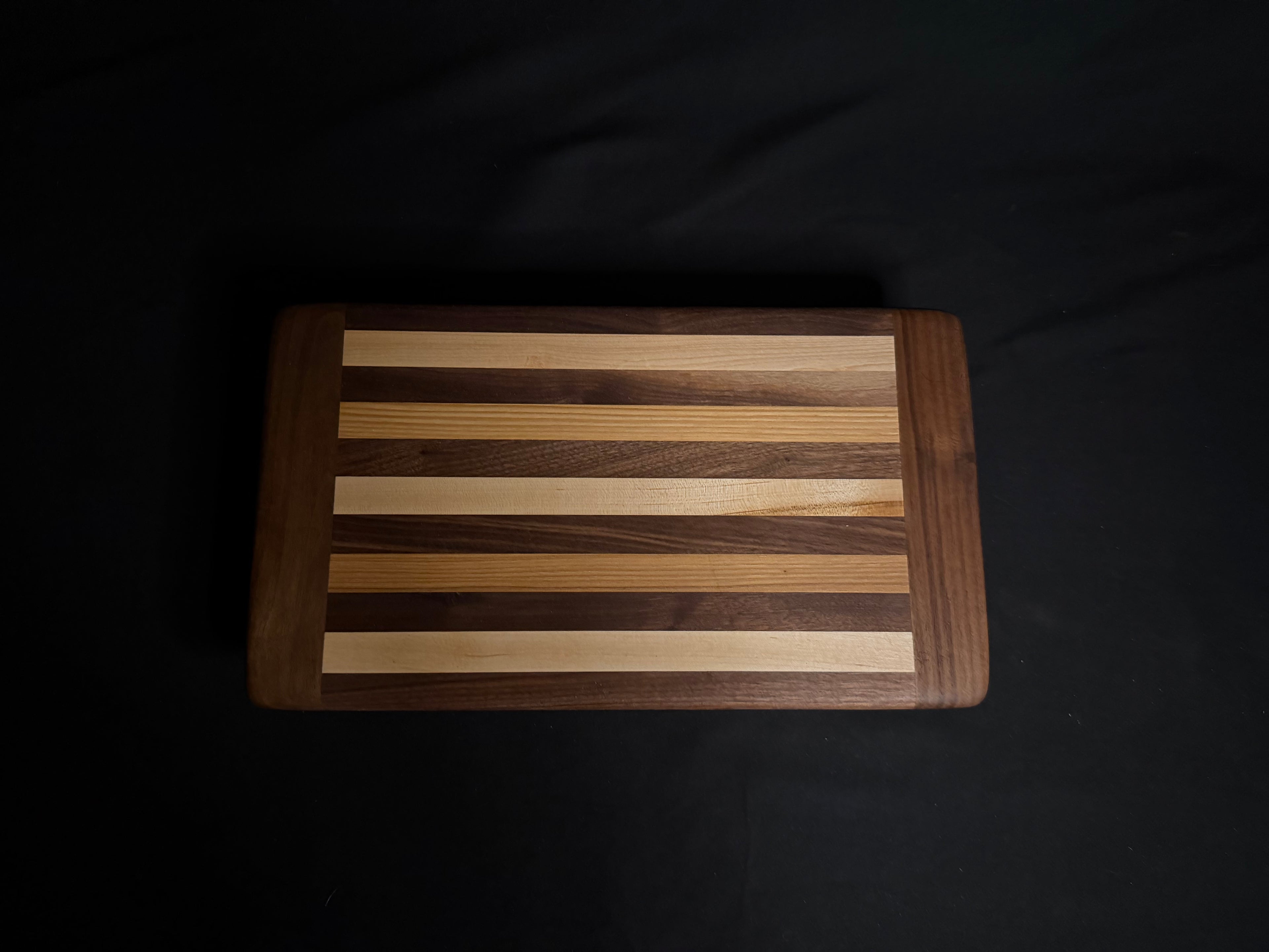 Striped Hardwood Cutting Board – Walnut & Maple