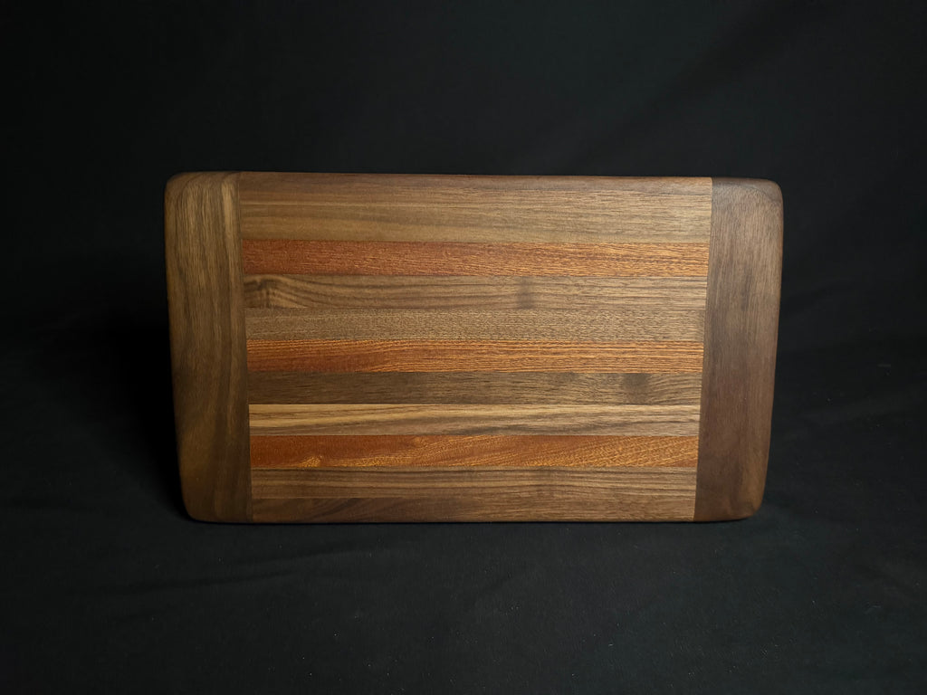 Handcrafted Striped Walnut & Mahogany Cutting Board