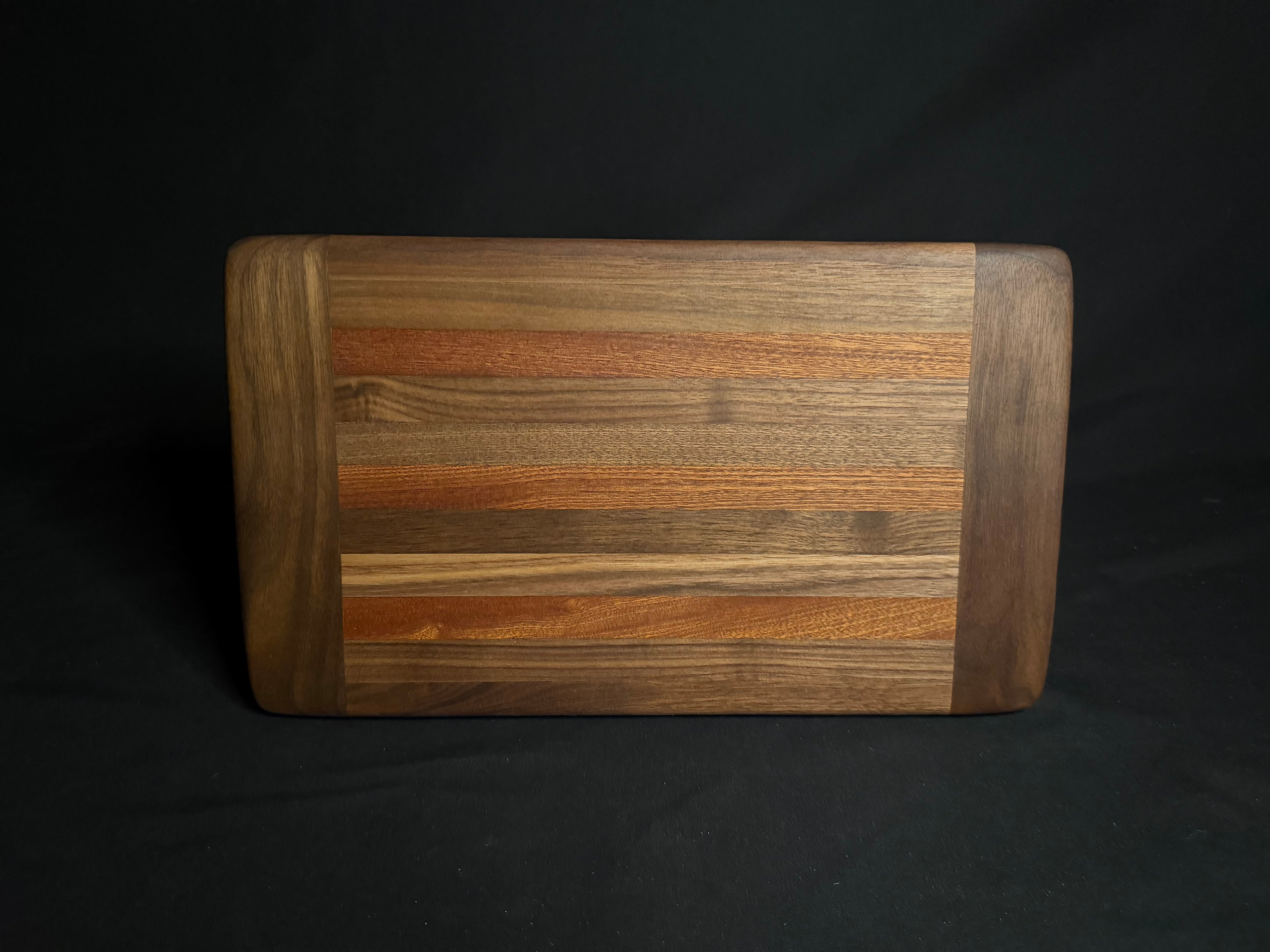Handcrafted Striped Walnut & Mahogany Cutting Board
