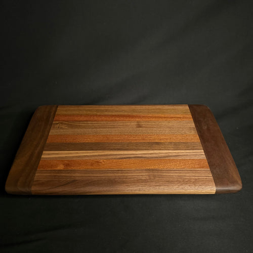 Handcrafted Striped Walnut & Mahogany Cutting Board