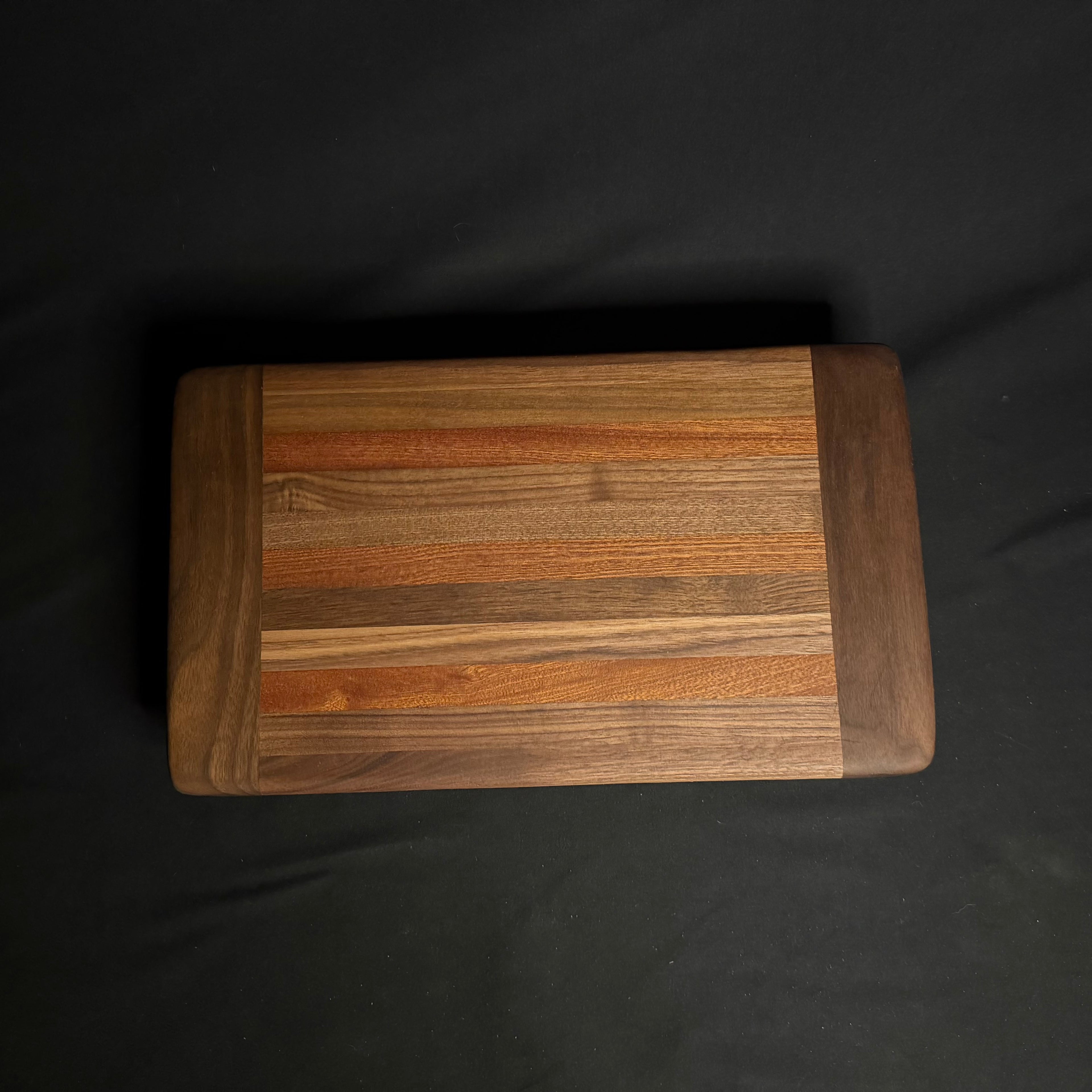 Handcrafted Striped Walnut & Mahogany Cutting Board
